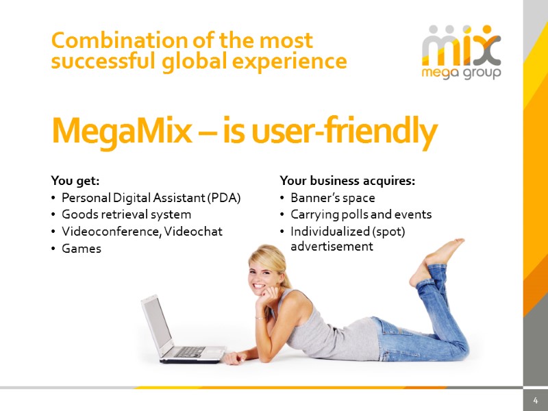 4 MegaMix – is user-friendly You get: Personal Digital Assistant (PDA) Goods retrieval system